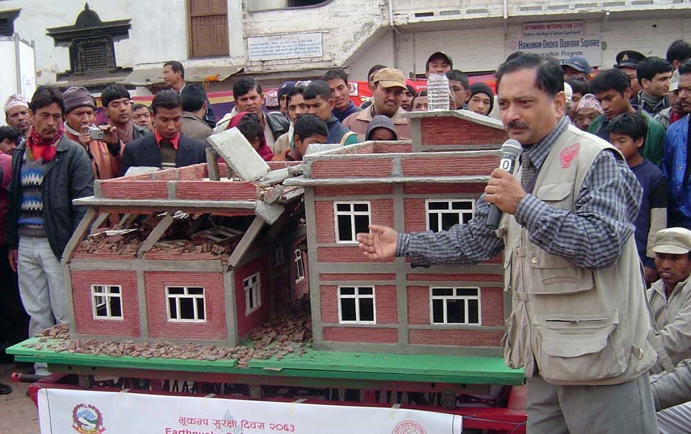 Shake table demonstration, Nepal